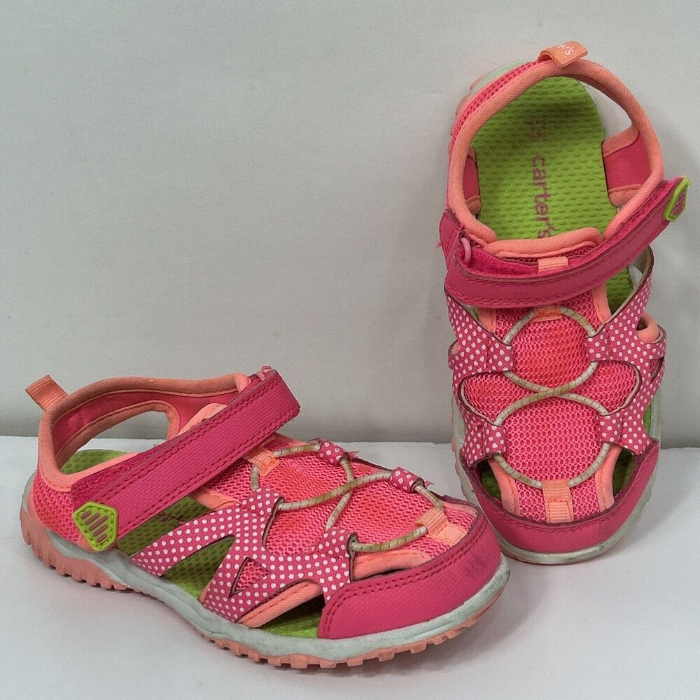 Carter’s Kids Zyntec Sandals Pink 12M Sport  Athletic Slip On Hook & Loop Beach
